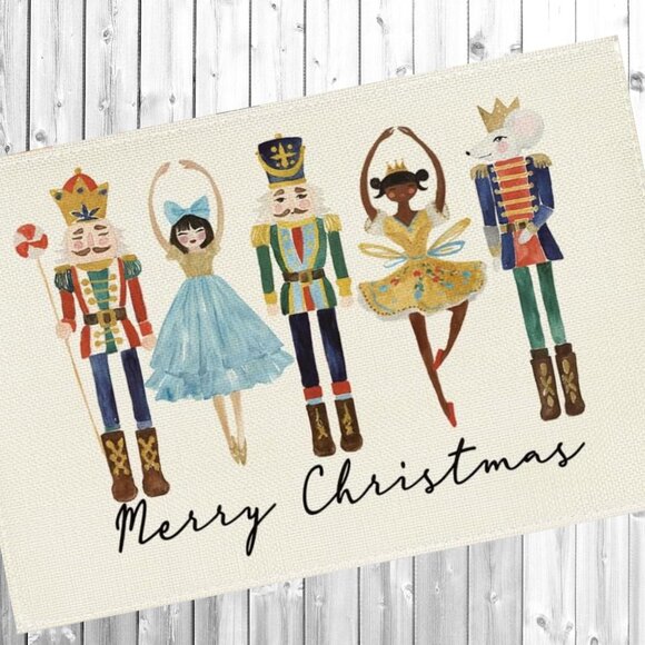 Nutcracker Table Placemats Xmas Christmas Decor Holiday Decorations Gift Set 4 - Picture 3 of 9